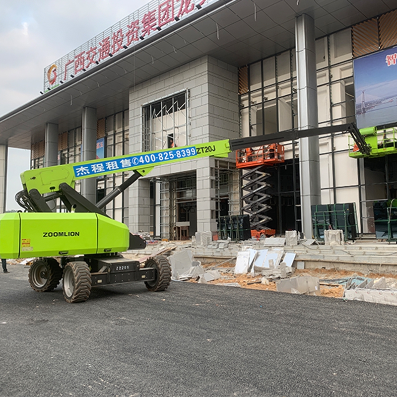 高空车出租应用于广西荔玉高速服务区建设工程